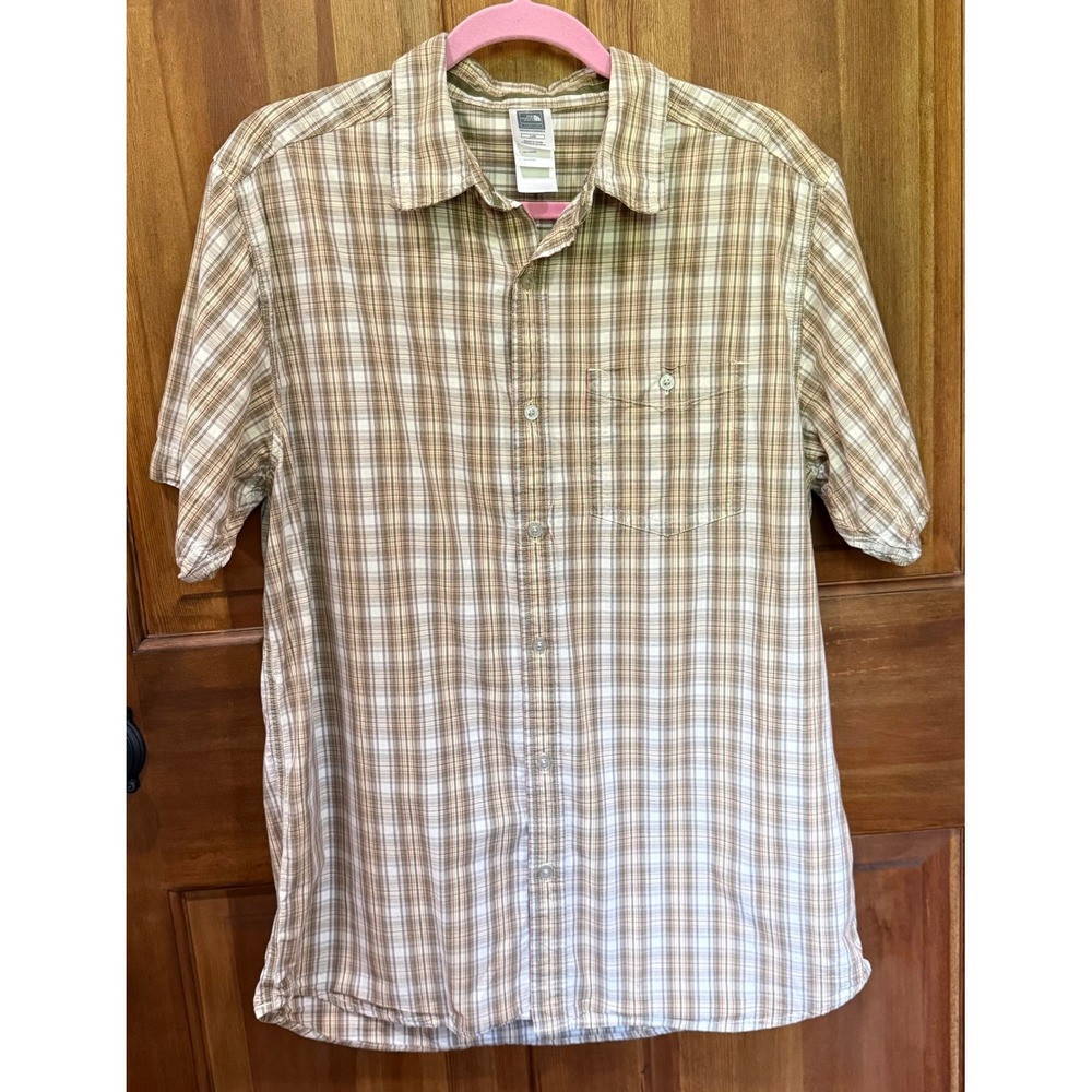 The North‎ Face A5 Series Brown Plaid Short Sleeve Button Down Shirt Mens Large